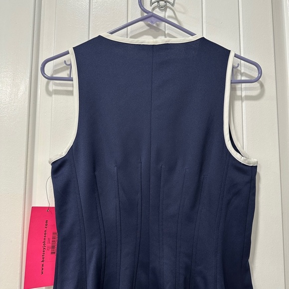 NWT Betsey Johnson Navy Front Zip Fit and Flare Dress - Picture 4 of 7